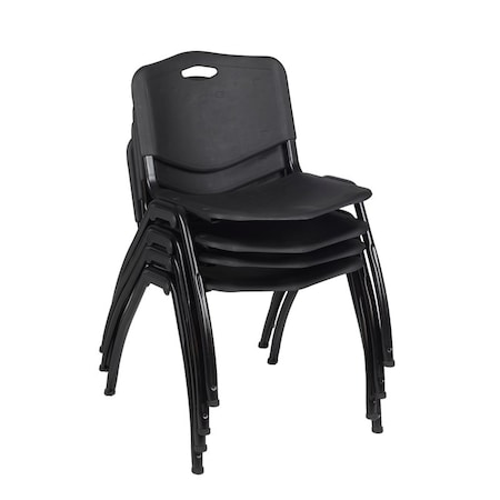M Regency M Lightweight Stackable Sturdy Breakroom Chair (4 pack)- Black 4700BK4PK